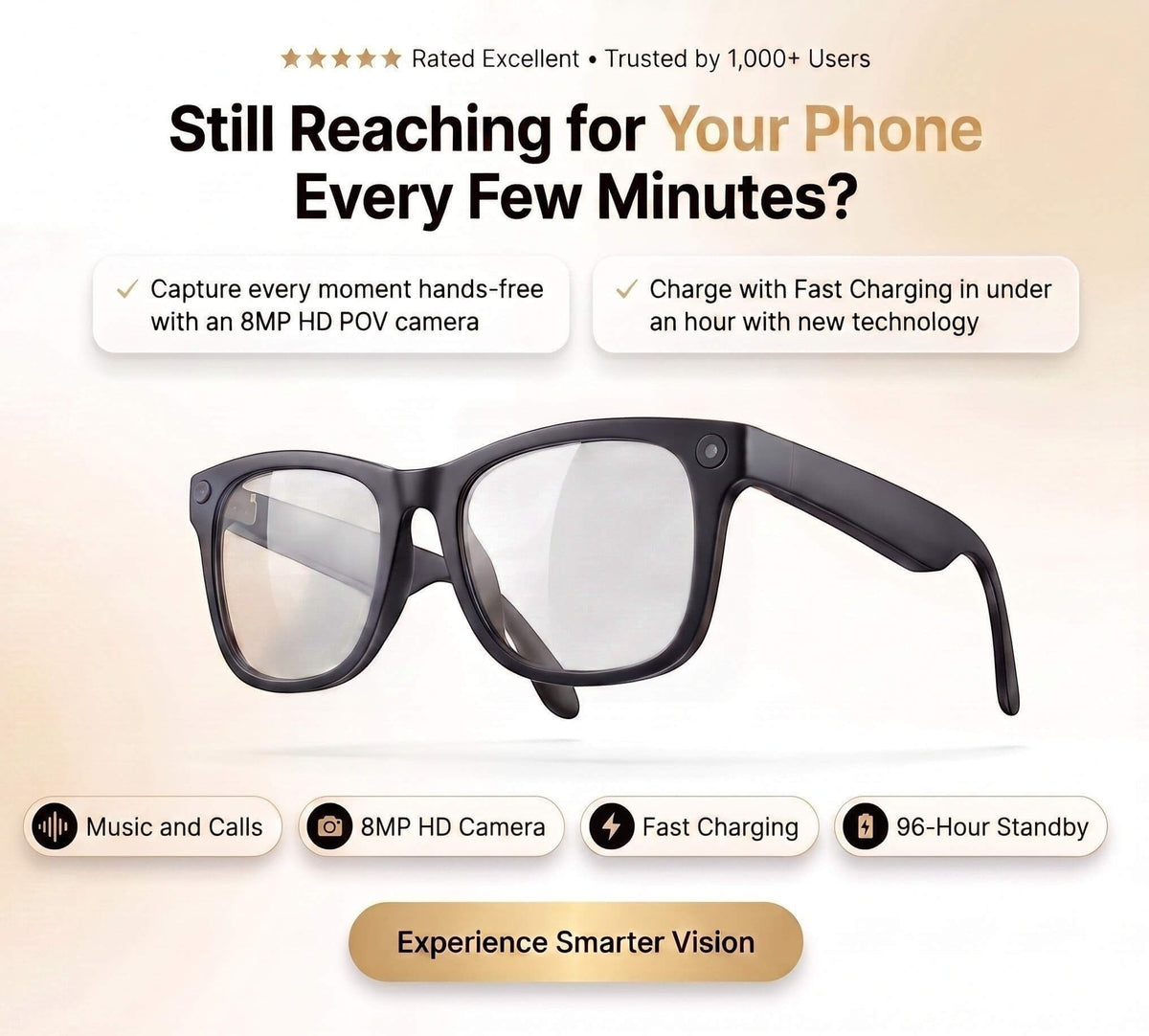 AetherVision™ POV Smart Camera Glasses